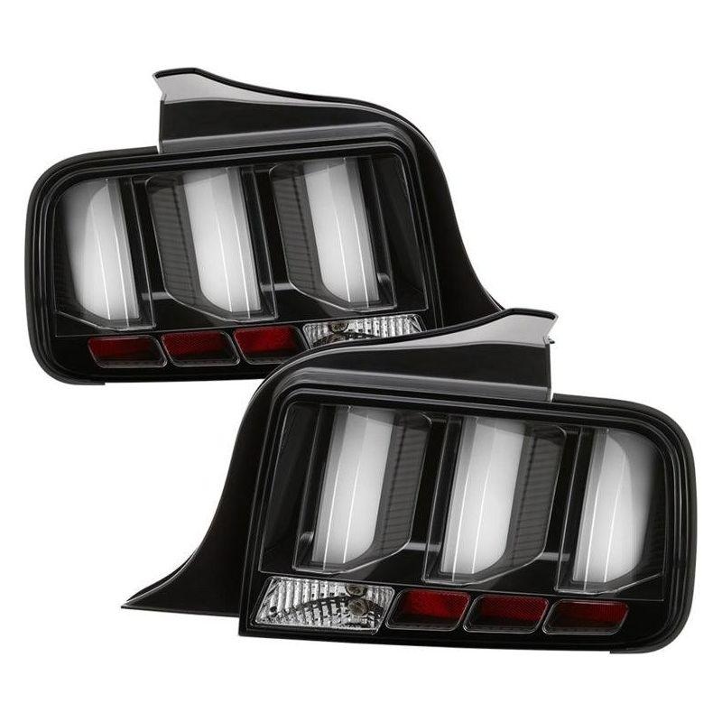 Spyder 05-09 Ford Mustang (White Light Bar) LED Tail Lights - Black ALT-YD-FM05V3-LED-BK