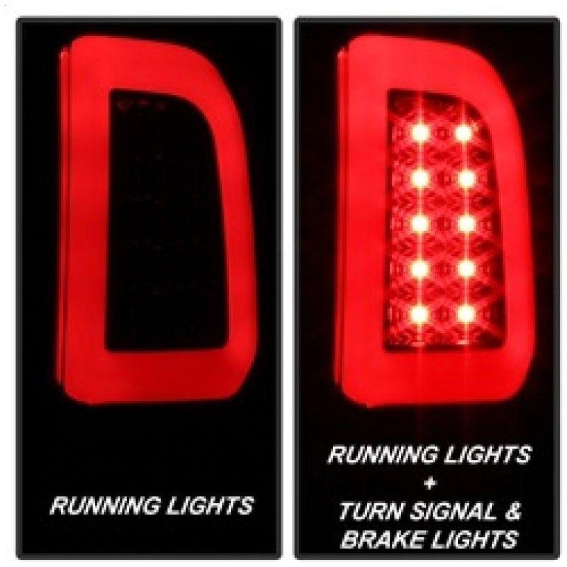 Spyder 97-03 Ford F150 Stylsd. F250 V3 Lght Bar LED Tail Lights - Blk Smk ALT-YD-FF15097V3-LBLED-BSM