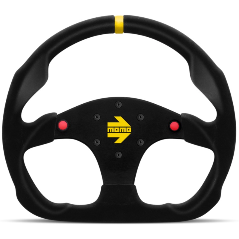 Momo MOD30 Buttons Steering Wheel 320 mm -  Black Suede/Black Spokes/1 Stripe
