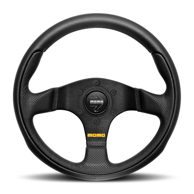 Momo Team Steering Wheel 300 mm - 4 Black Leather/Black Spokes