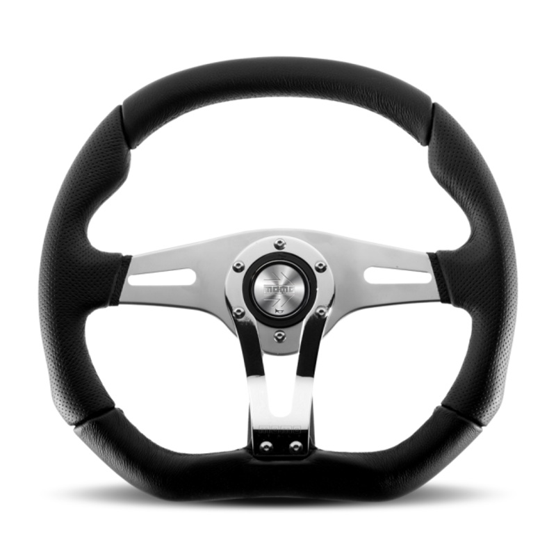 Momo Trek RSteering Wheel - Trek R/350 mm mmeter -  Black AirLeather/Brshd Al Spokes