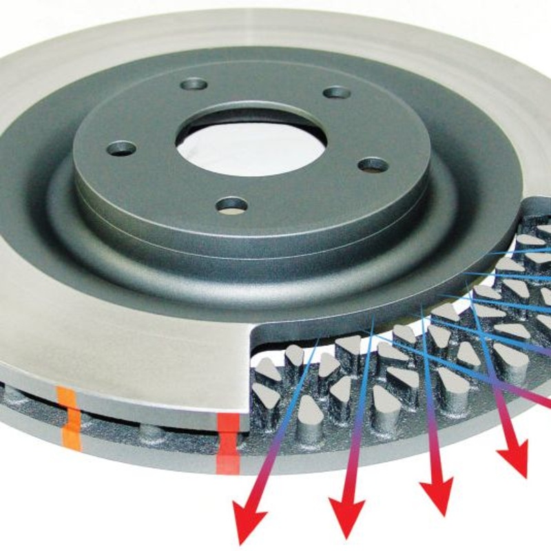 DBA 03-05 Evo 8/9 Front Drilled & Slotted 5000 Series 2 Piece Rotor Assembled w/ Gold Hat
