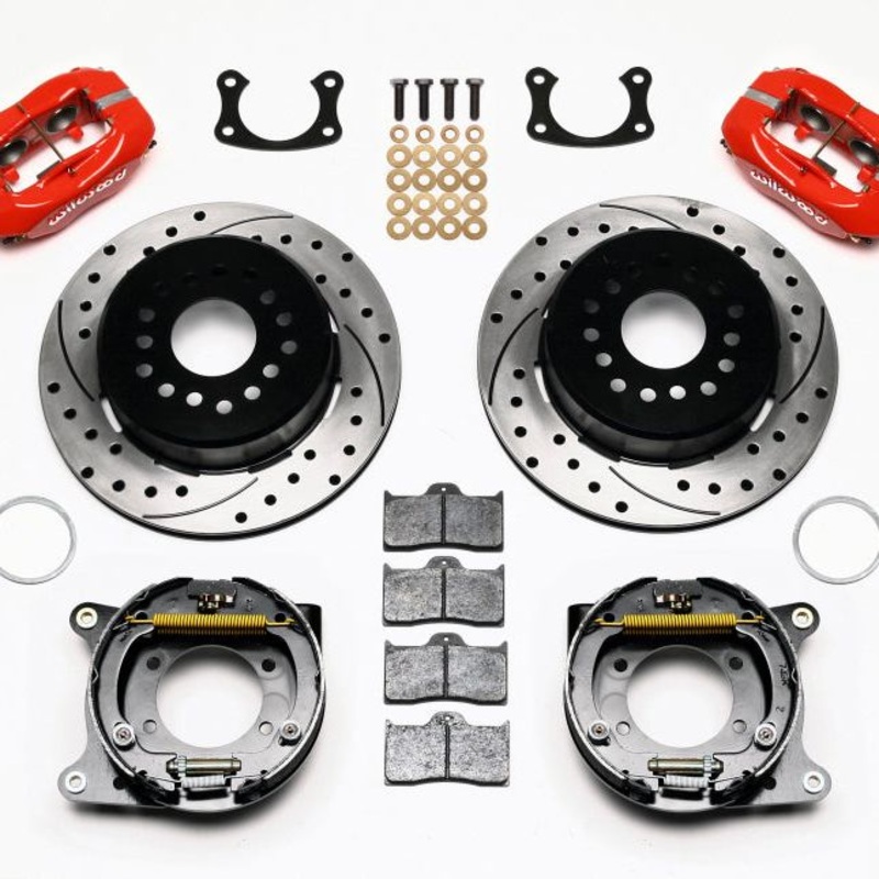Wilwood Forged Dynalite P/S P-B Kit Drilled-Red New Big Ford 2.50in Offset