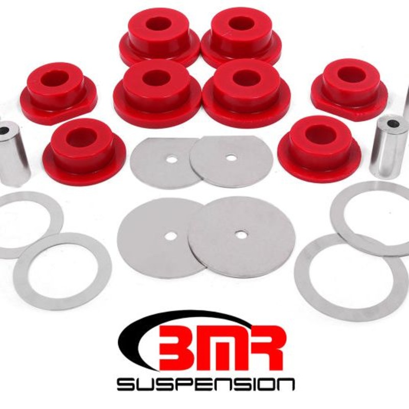 BMR 08-18 Dodge Challenger Rear Cradle Bushing Kit Polyurethane - Red