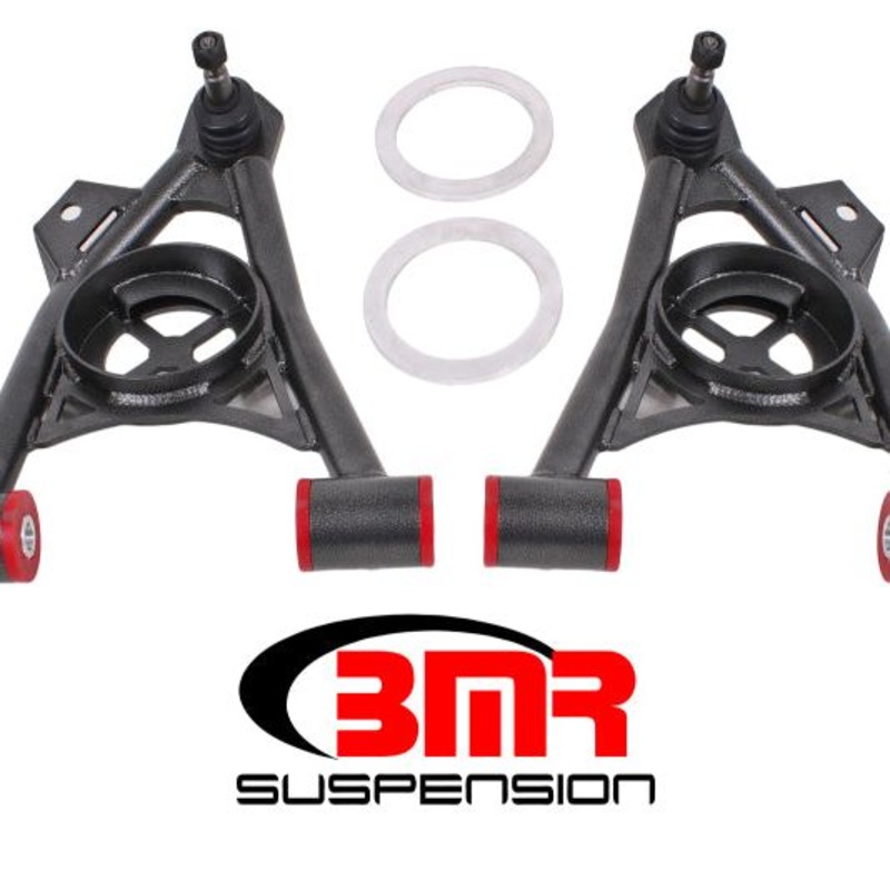 BMR 94-04 Mustang Lower Non-Adj. A-Arms (Poly) w/ Tall Ball Joint / Spring Pocket - Black Hammertone