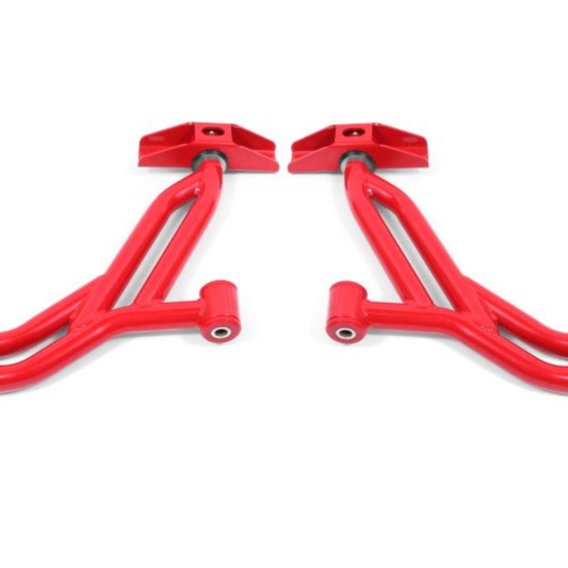 BMR Suspension 05-14 Ford Mustang Lower A-Arms - Red - Non-Adjustable