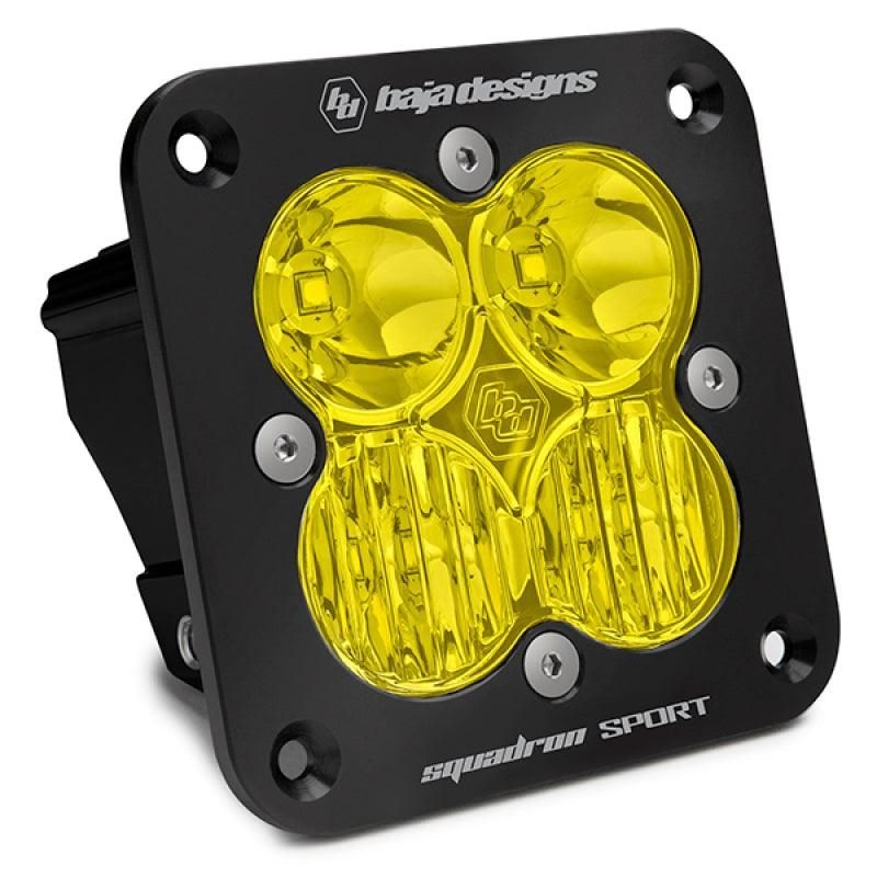 Baja Designs Squadron Sport Driving/Combo Pattern Flush Mount Black LED Light Pod - Amber