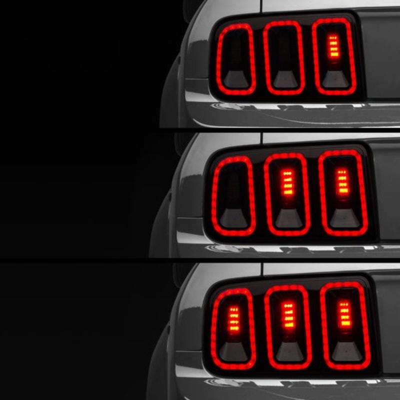 Raxiom 05-09 Ford Mustang Gen5 Tail Lights- Black Housing (Smoked Lens)