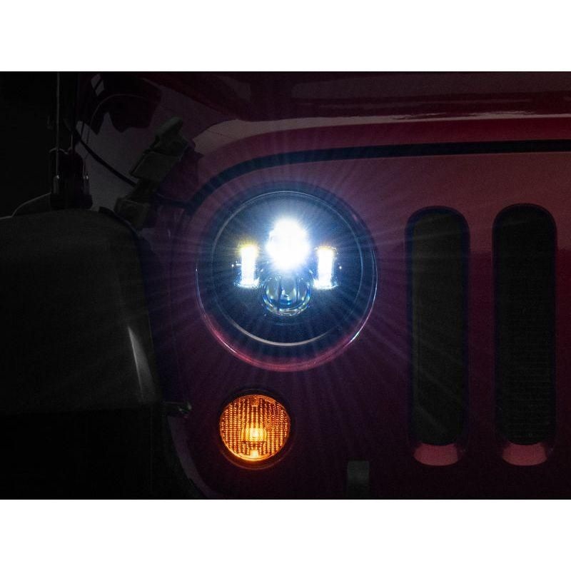 Raxiom 97-18 Jeep Wrangler TJ/JK Axial Series LED Daymaker Headlights- Black Housing (Clear Lens)
