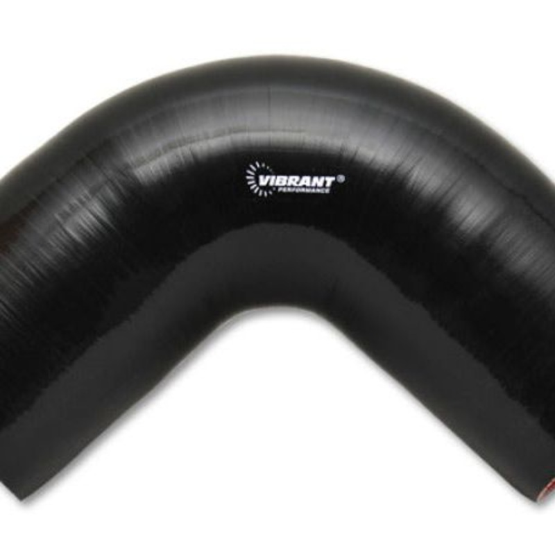 Vibrant 4 Ply Reinforced Silicone Elbow Connector - 3.25in I.D. - 90 deg. Elbow (BLACK)