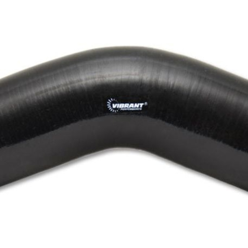 Vibrant 4 Ply Reinforced Silicone Elbow Connector - 4.5in I.D. - 45 deg. Elbow (BLACK)