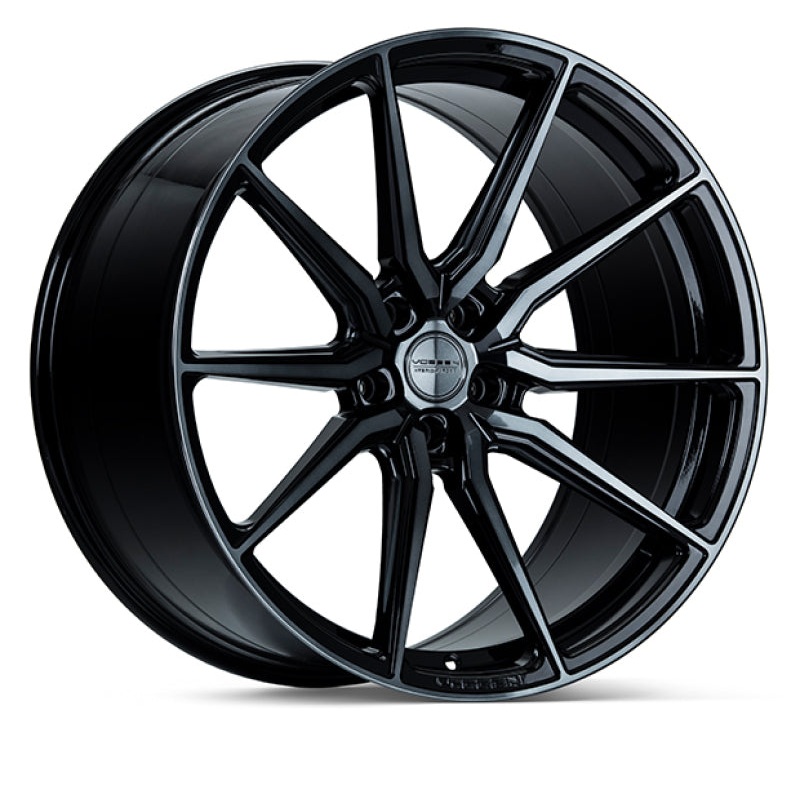 Vossen HF-3 20x10 / 5x120 / ET45 / Deep Face / 72.56 - Double Tinted - Gloss Black Wheel
