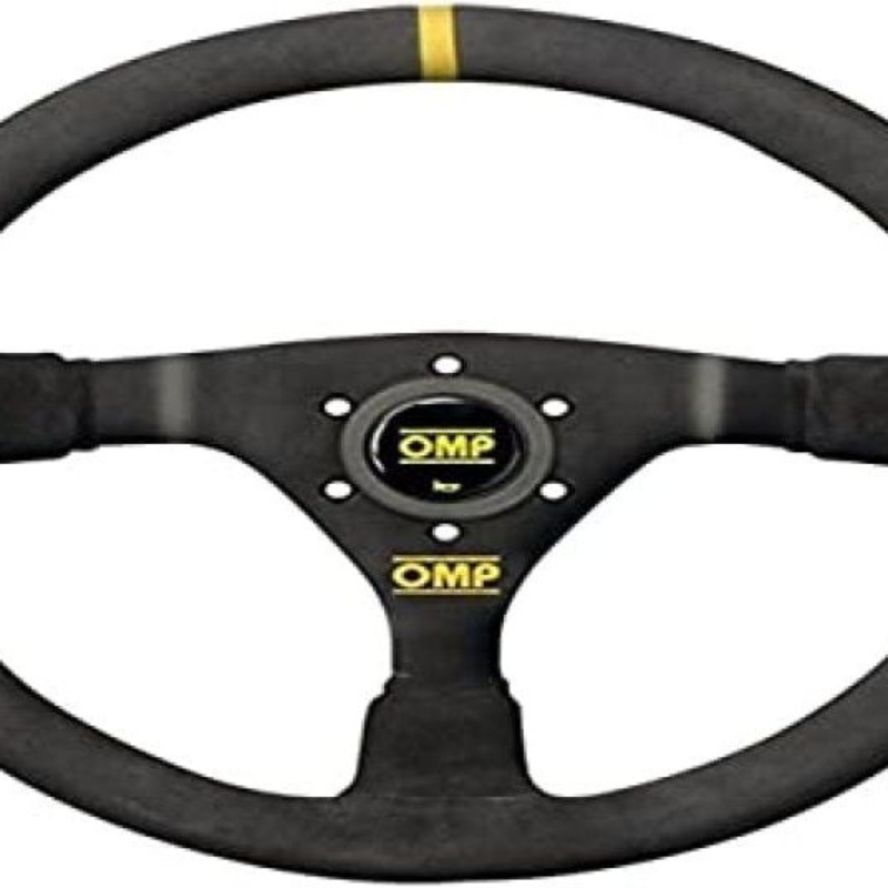 OMP WRC Mid-Depth 350mm Dished - Small Suede (Black)