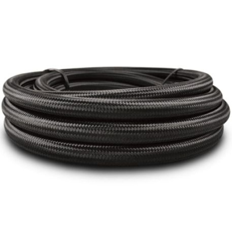 Vibrant -16 AN Black Nylon Braided Flex Hose (2 foot roll)