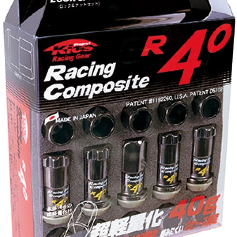 Project Kics 12x1.25 R40 Lug Nuts - Black (16+4 Locks)