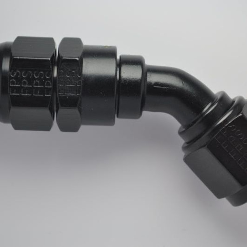 Fragola -10AN Real Street x 45 Degree Hose End Black For PTFE Hose
