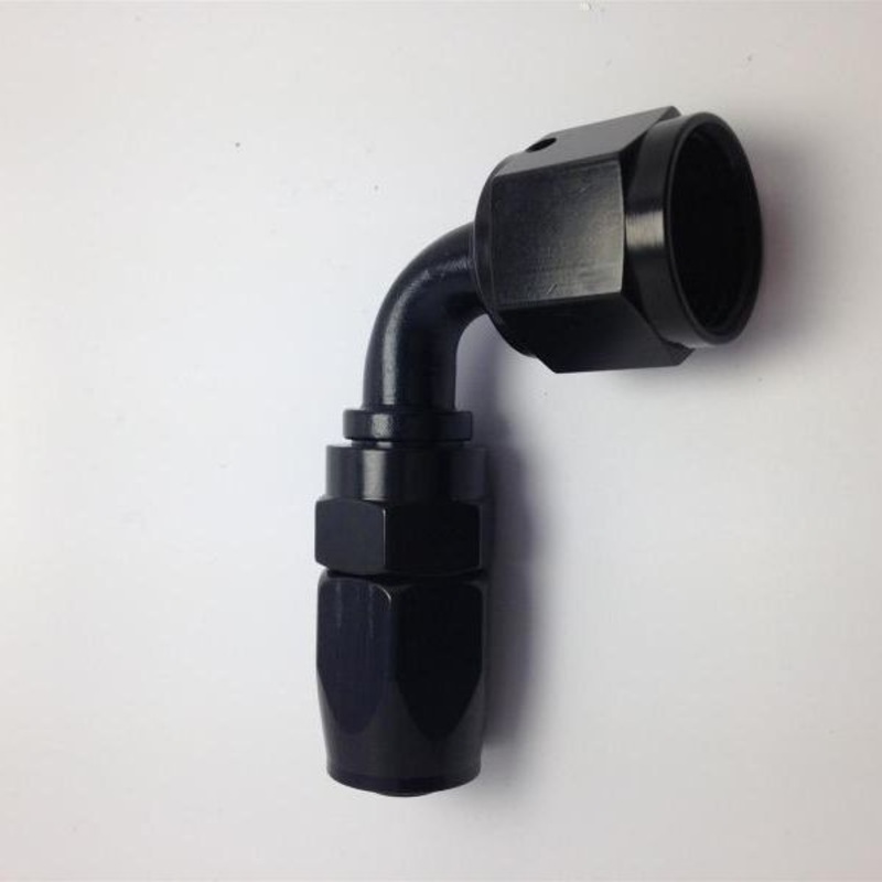 Fragola -16AN x 90 Degree Pro-Flow Hose End - Black