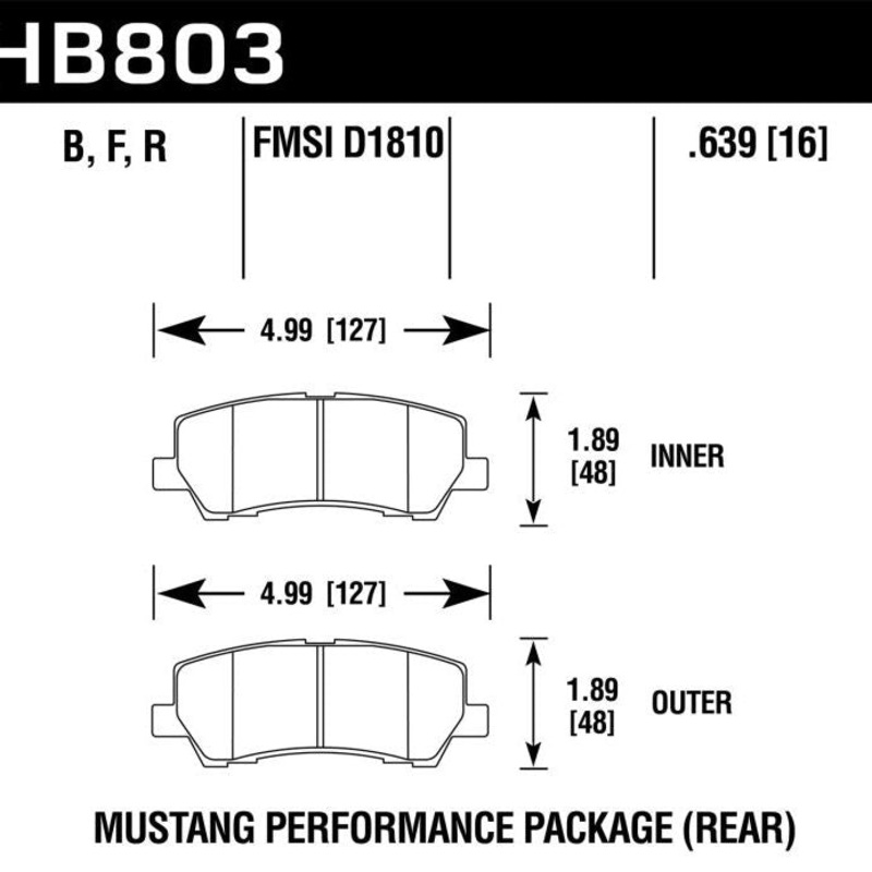 Hawk 15-17 Ford Mustang Performance DTC-60 Rear Brake Pads