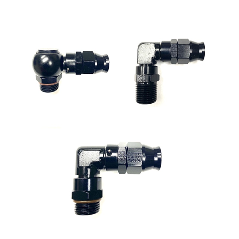 Fragola -4AN Real Street x 90 Degree Forged Hose End Black For PTFE Hose