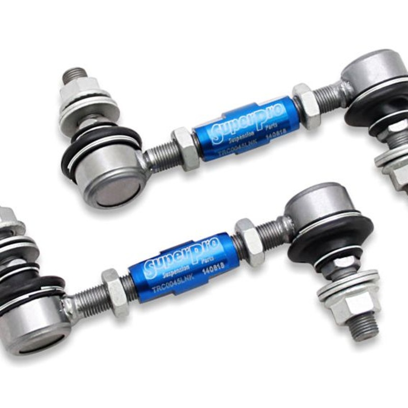 SuperPro 2018 Kia Stinger Base Rear HD Adjustable End Link Set (12mm Studs 125mm-145mm)