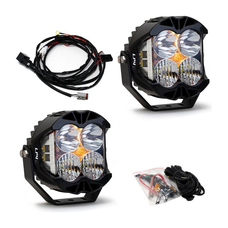 Baja Designs Jeep JL/JT Rubicon Steel Bumper LED Light Kit LP4 w/Upfitter