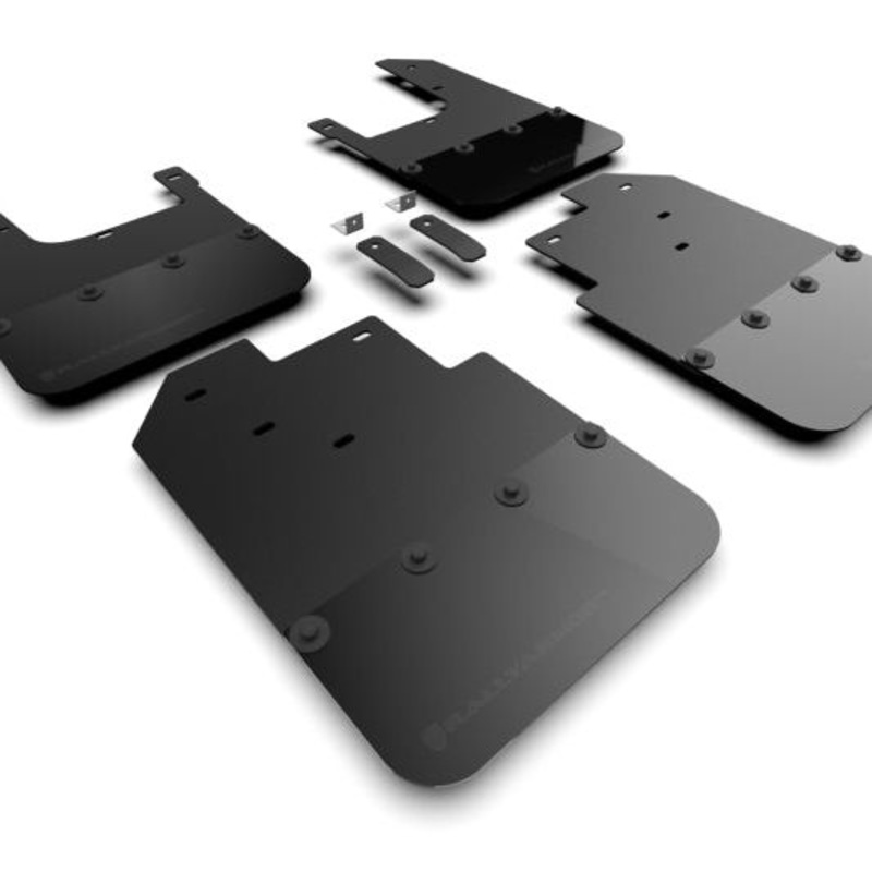 Rally Armor 16-23 Toyota Tacoma Gen 3 Black Mud Flap w/Metallic Black Logo