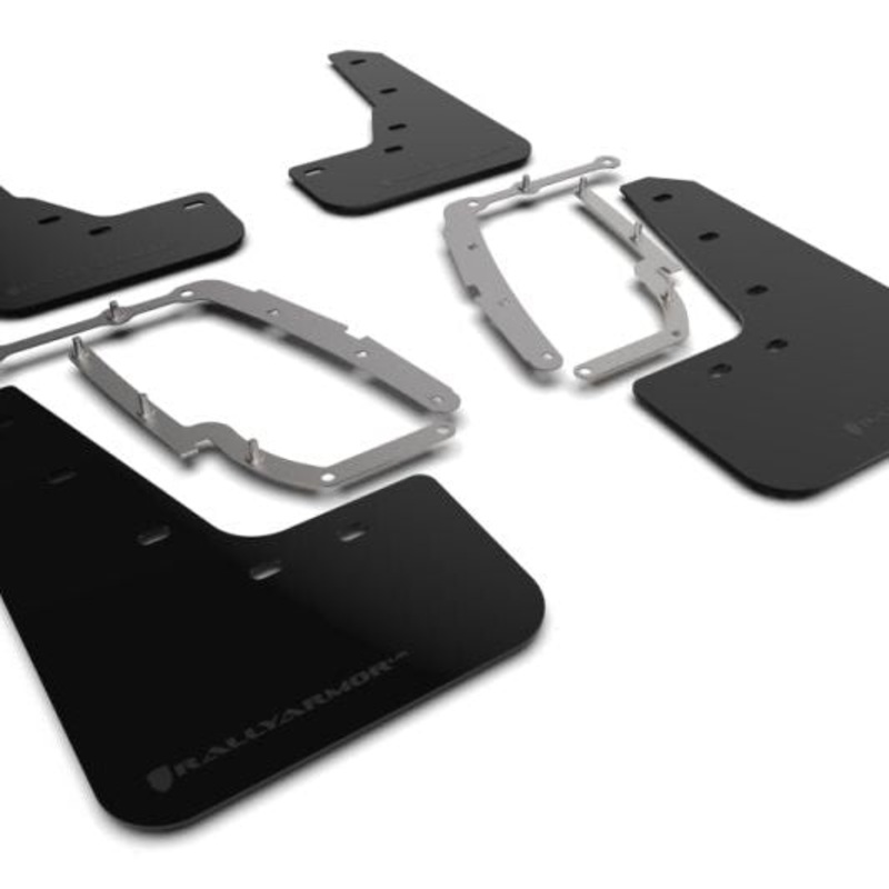 Rally Armor 17-23 Tesla Model 3 Black UR Mud Flap - Metallic Black Logo