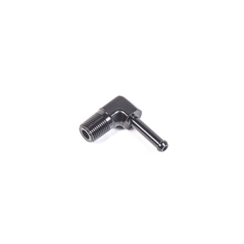 Radium Engineering 1/8in NPT Male to 3/16in Barb 90 Degree Fitting