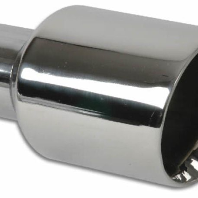 Vibrant 2.50in Inlet I.D. 3.50in Outlet O.D. Round Stainless Steel Tip (Double Wall Angle Cut)