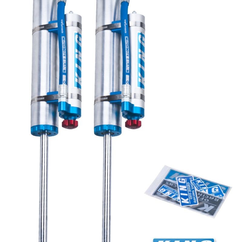 King Shocks 07-18 Jeep Wrangler JK Front 2.5 Dia Piggy Hose Res Shock 3-5in Lift w/Adjuster (Pair)