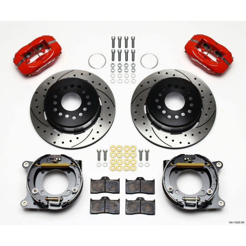 Wilwood Forged Dynalite P/S Park Brake Kit Drill-Red Impala 59-64 / Corvette 57-62