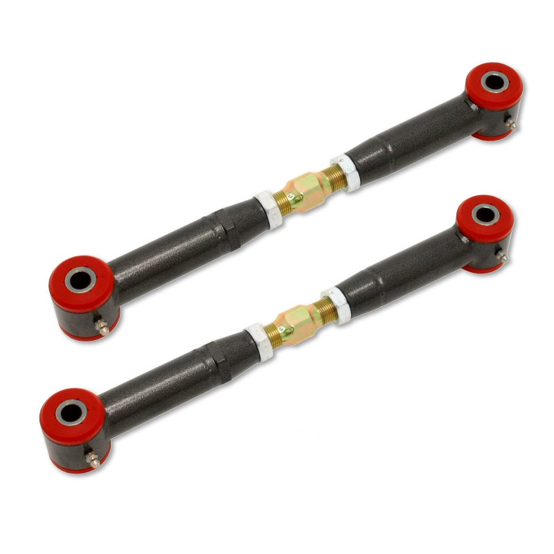 BMR 10-15 5th Gen Camaro Rear Adj. Toe Rods (Polyurethane) - Black Hammertone