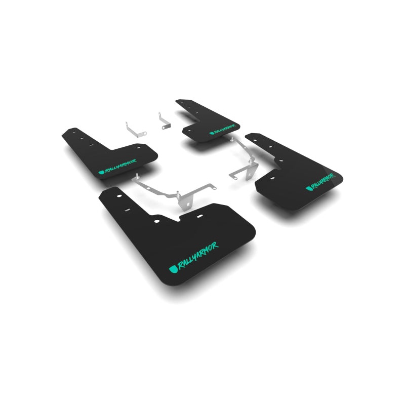 Rally Armor 13-17 Subaru Crosstrek XV Black UR Mud Flap w/Teal Altered Font Logo