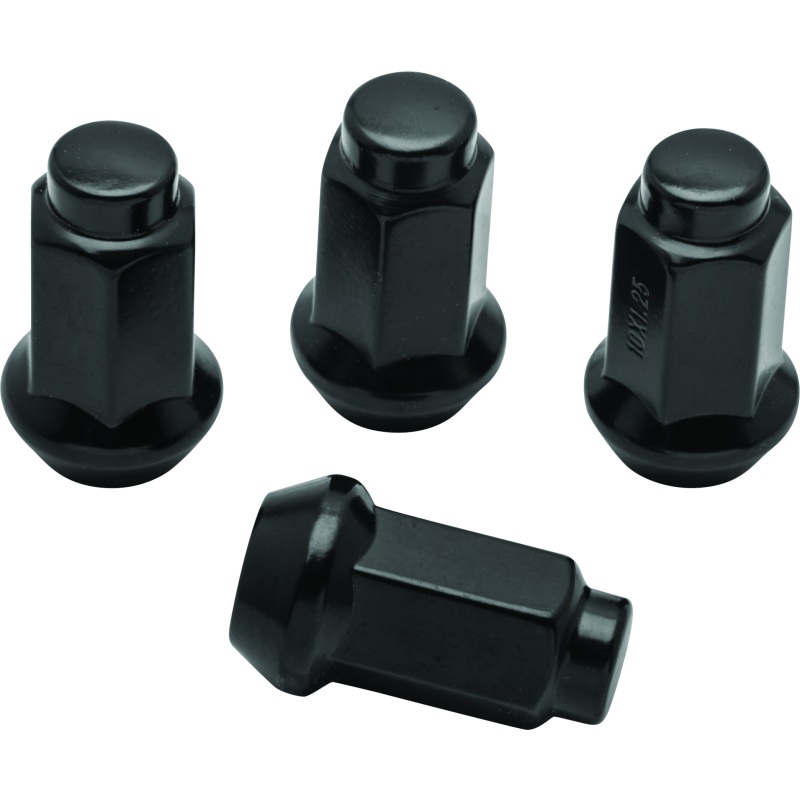 QuadBoss Lug Nuts 10x1.25 - 14mm-Od - Black - Box of 4