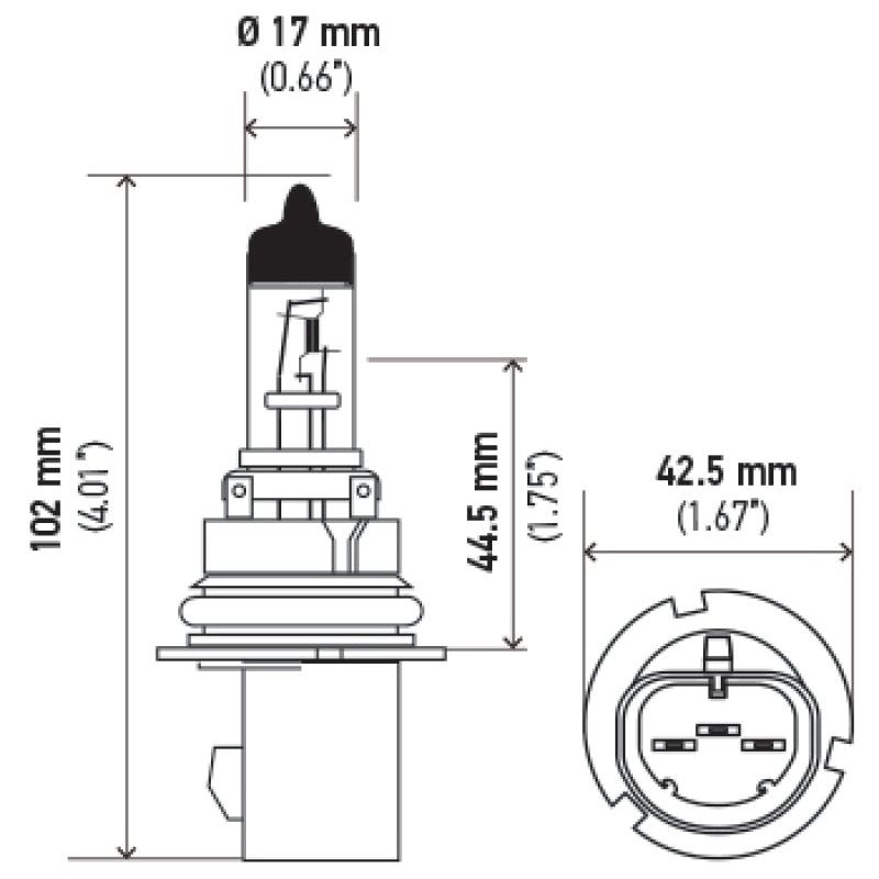 Hella 9007 HB5 12V 65/55W Halogen Bulb PX29t