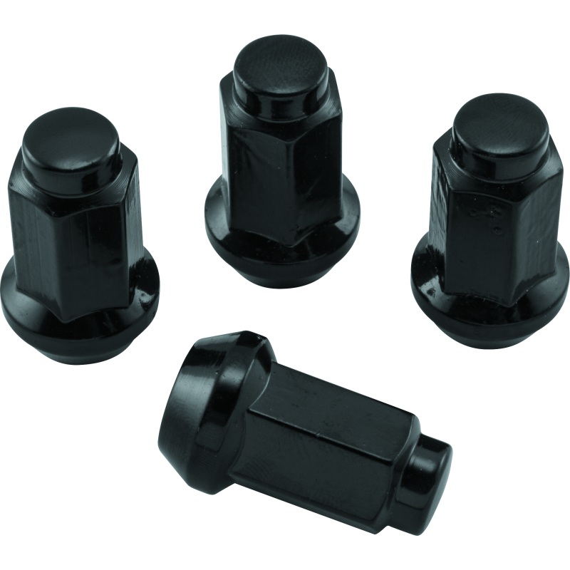 QuadBoss Lug Nuts 3/8in 24 - 14mm-Od - Black - Box of 4