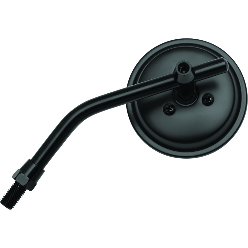 BikeMaster 3in Adjustable Round Mirror 10mm - Each - Black