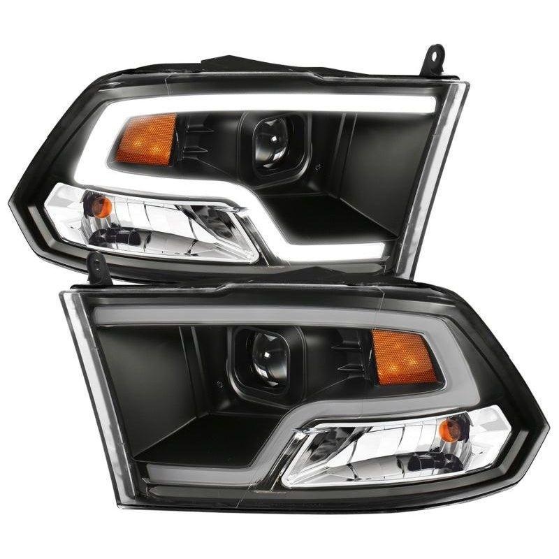 ANZO 09-18 Dodge Ram 1500 Plank Style Projector Headlights Black w/ Halo