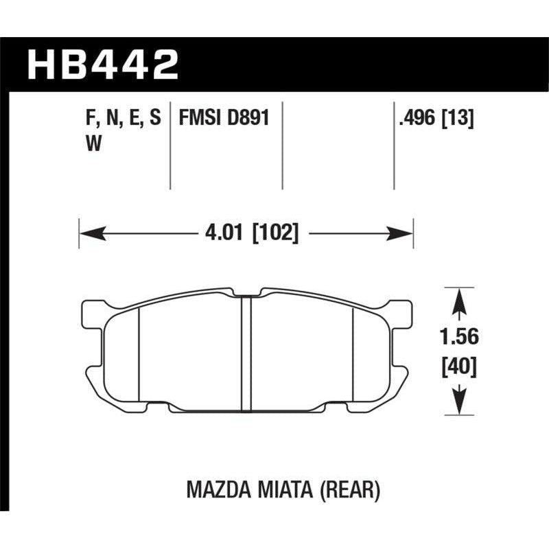 Hawk 01-02 Miata DTC-30 Street Rear Brake Pads