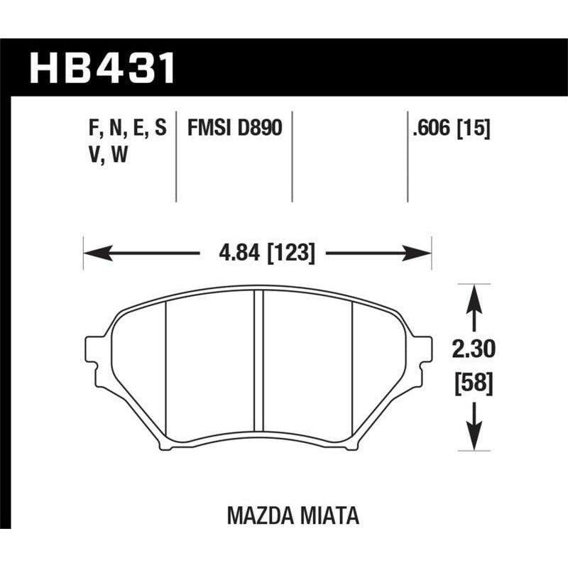 Hawk 01-05 Miata w/ Sport Suspension DTC-30 Race Front Brake Pads