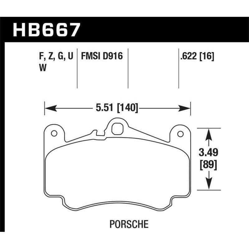 Hawk 02-05 Porsche 911 Carrera 4 Turbo Look/Carrera 4S Front DTC-60 Brake Pads