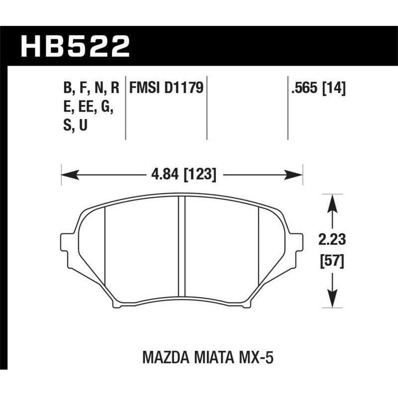 Hawk 06-14 Mazda MX-5 Miata (NC) DTC-70 Race Front Brake Pads