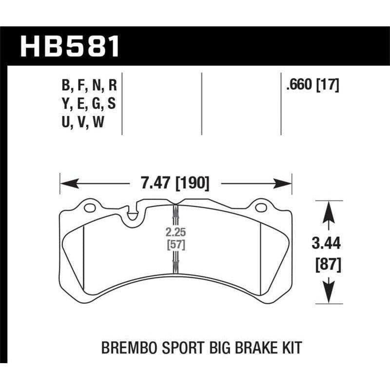 Hawk 09 Nissan GT-R R35 Brembo DTC-70 Race Front Brake Pads
