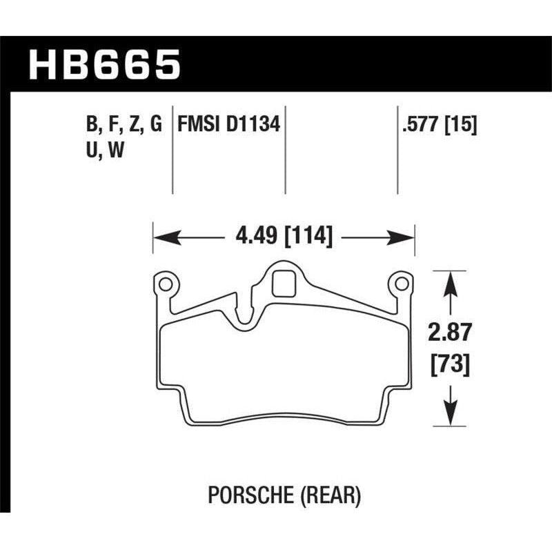 Hawk 2012-2015 Porsche Boxster DTC-60 Race Rear Brake Pads