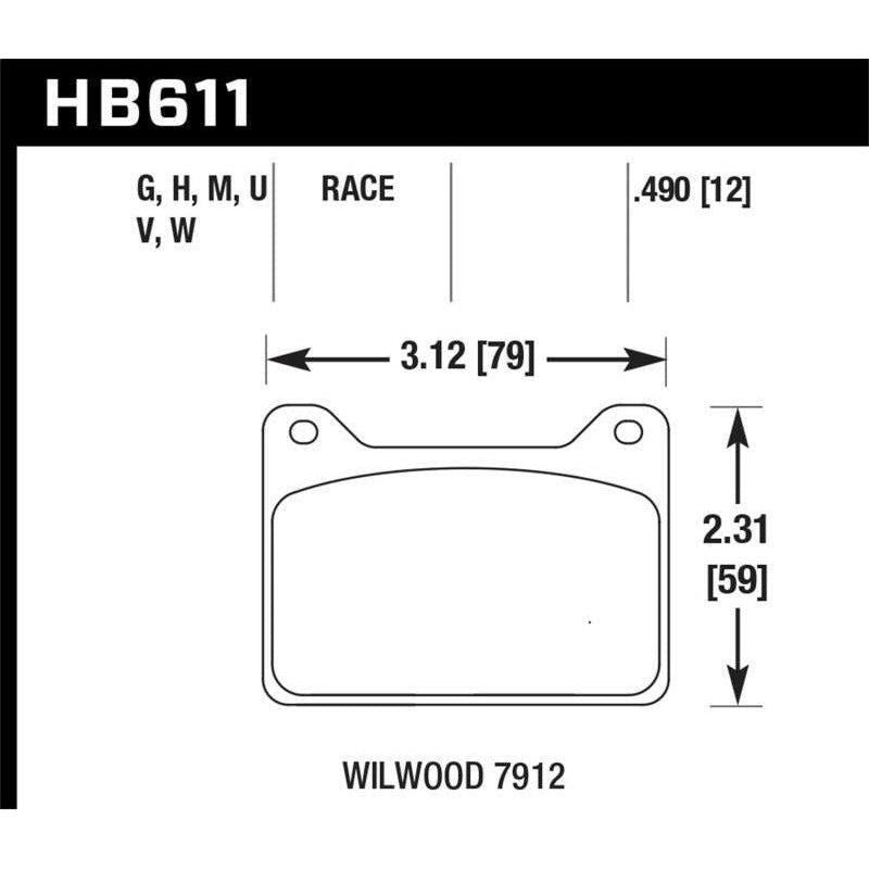 Hawk Willwood 7912 DTC-60 Race Brake Pads