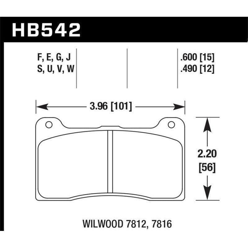 Hawk Wilwood 15mm DTC-60 Race Brake Pads