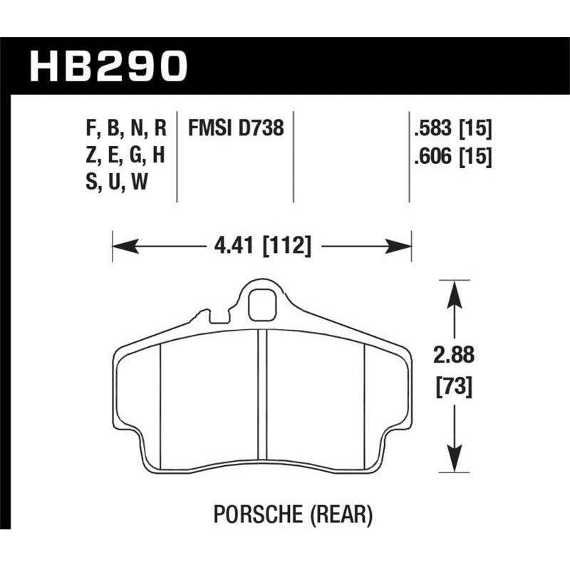 Hawk 98-08 Porsche 911 Carrera 2 / 07-08 Boxster S / 06-08 Cayman S Rear DTC-60 Race Brake Pads