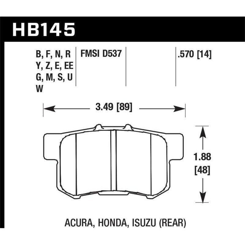 Hawk Acura / Honda / Suzuki DTC-30 Race Rear Brake Pads