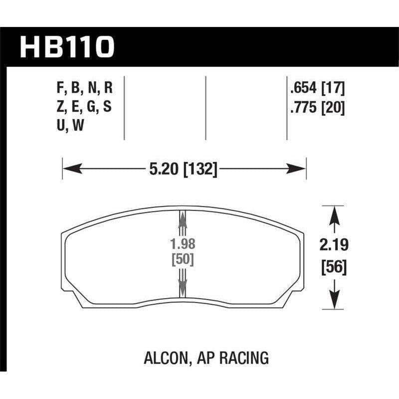 Hawk AP CP3307 / CP5040 / CP5200 Caliper DTC-70 Race Brake Pads