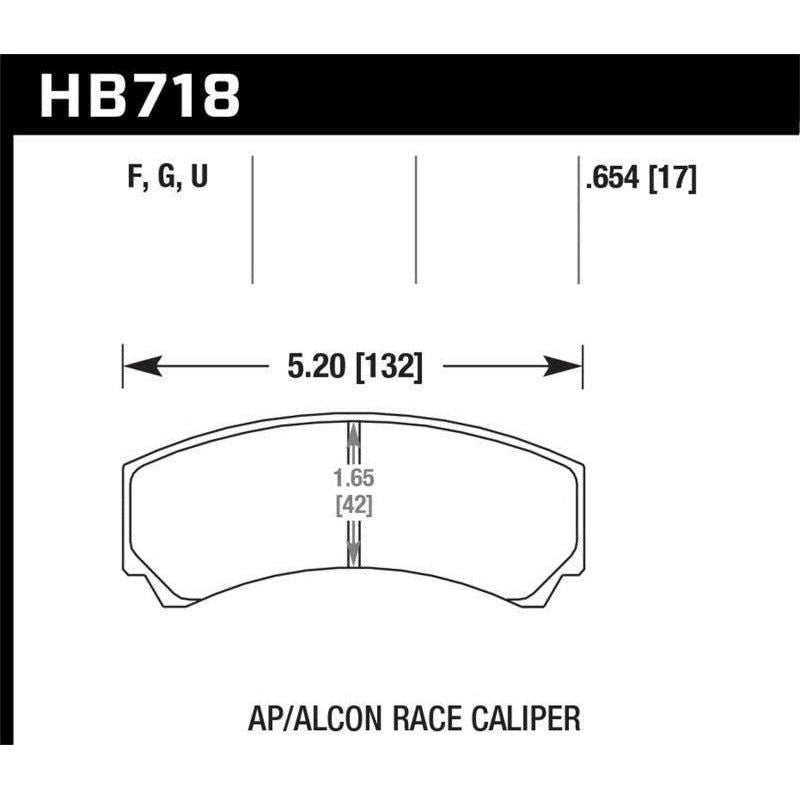 Hawk DTC-60 AP Racing/Alcon HB110 w/42mm Rad Depth Racing Brake Pads